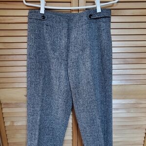 Wool Blend Tweed Wide Leg Pants